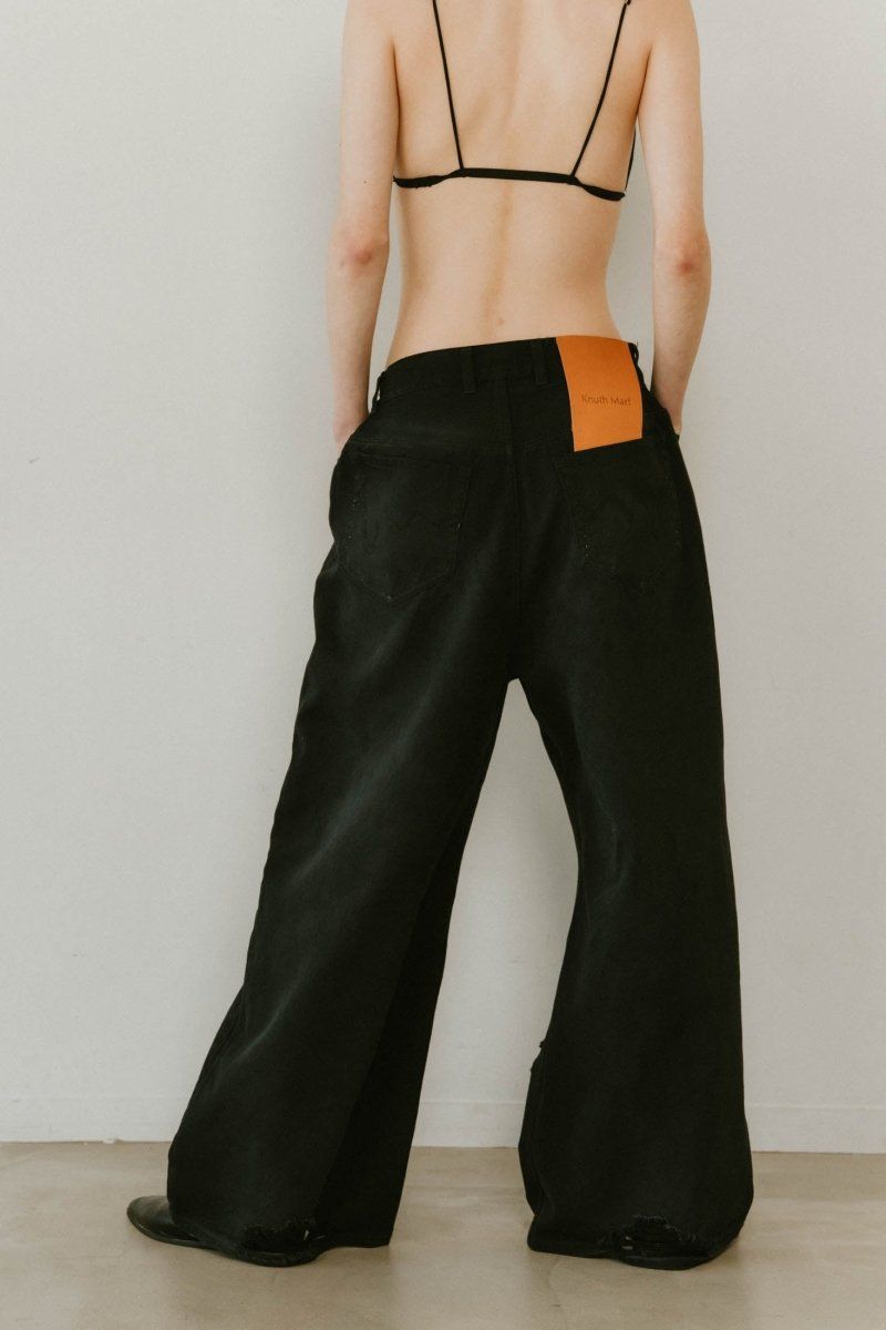 damage denim pants / ダメージ デニムパンツ (ブラックブラック) / 25SS