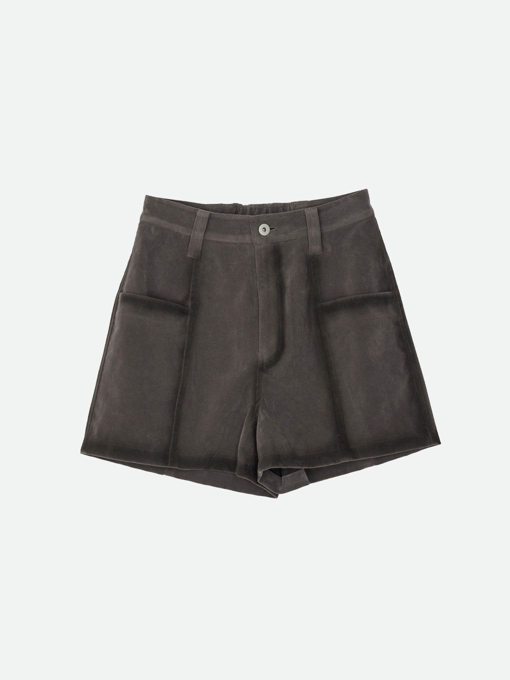 FAKE AGING SUEDE LIKE SHORT PANTS / フェイクエイジング スエードライクショートパンツ (チャコールブラック)