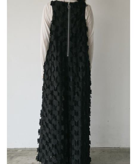Iris jacquard combinaison / ジャガードオールインワン (ブラック)