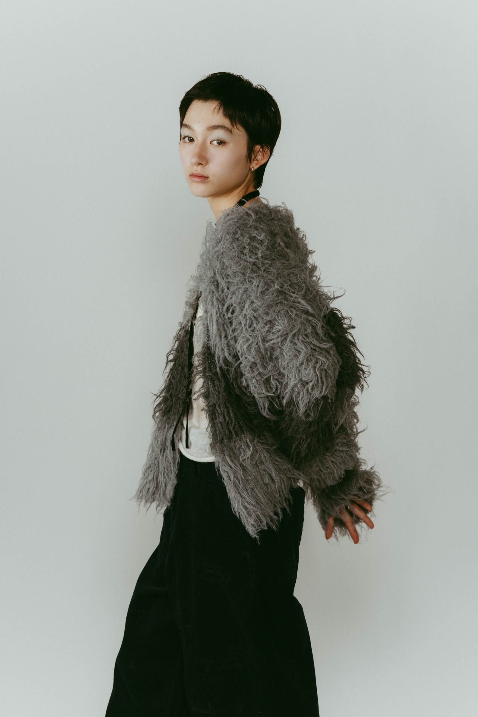 shaggy cardigan / シャギーカーディガン (グレー) / 25AW