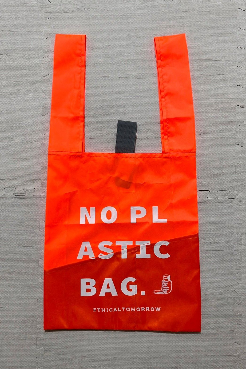 再生PETのBAGでNO PLASTICを叫ぶBAG (オレンジ)