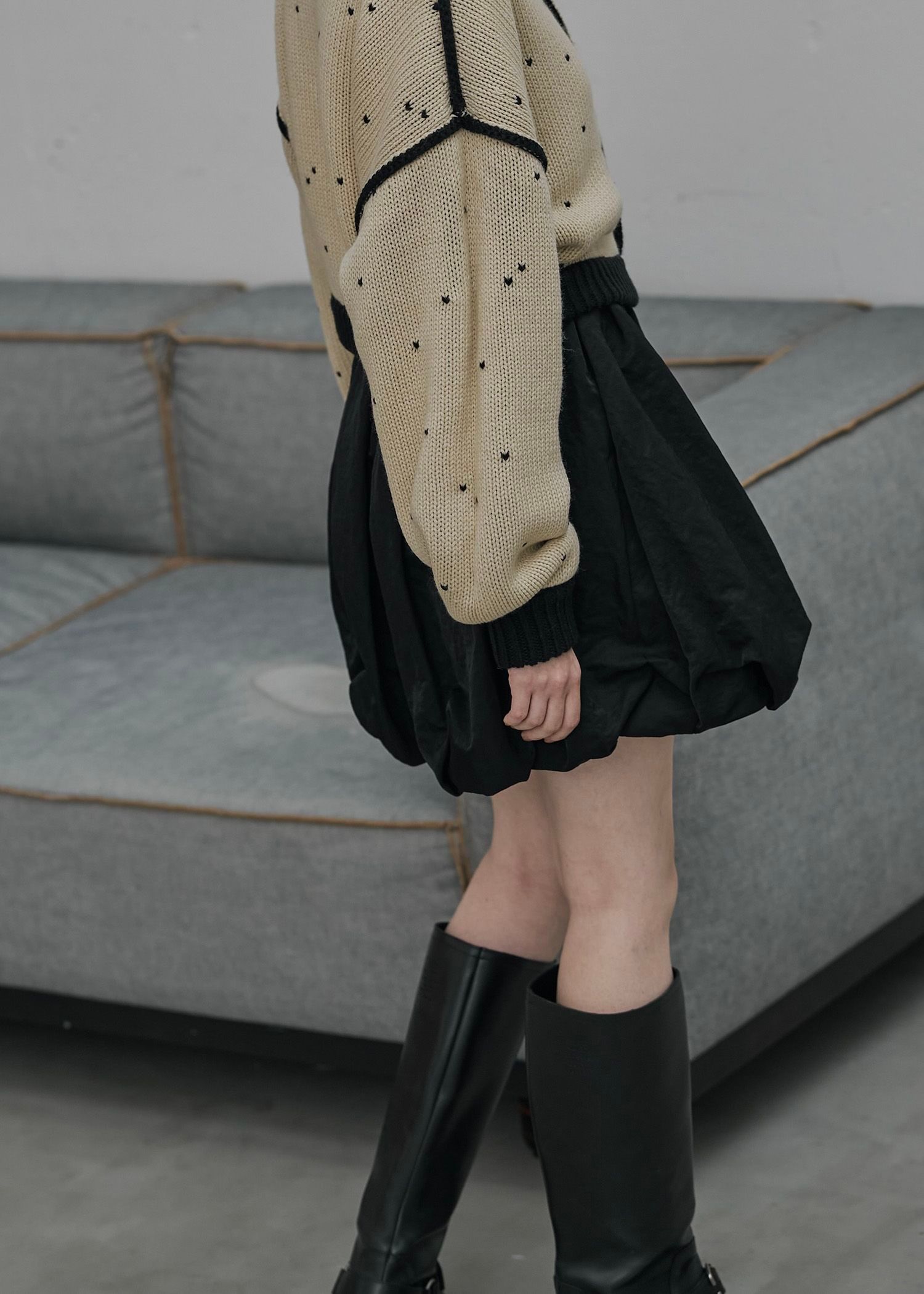 volume tuck balloon S/PT / ボリュームタックバルーン ショートパンツ (ブラック) / 25AW /