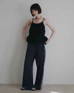 チュールフリンジ キャミソール (ブラック) Tulle Fringe Camisole (Black) /  26AW