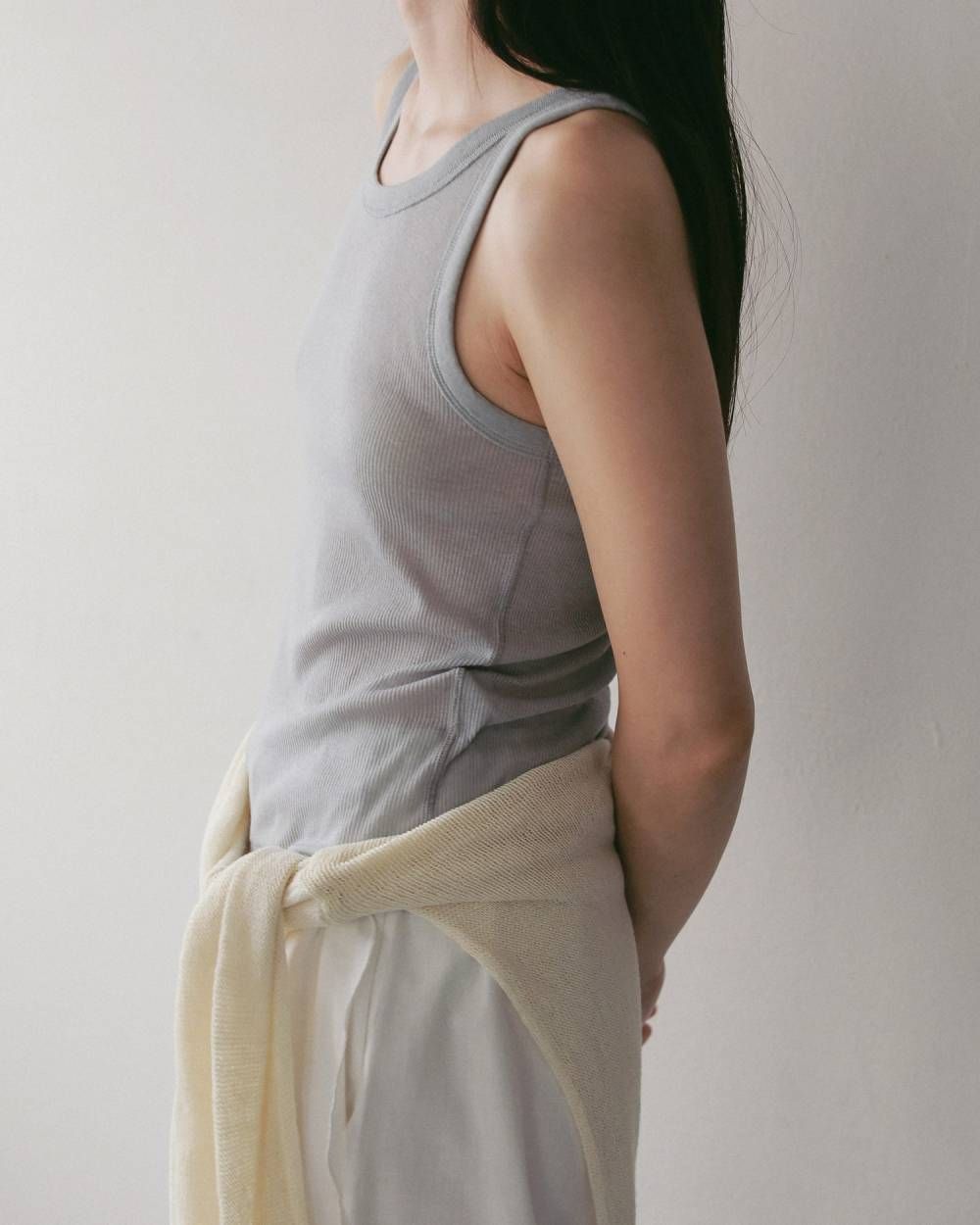 ウールタンクトップ (アイスブルー) Wool Rib Tanktop (Iceblue) / 27SS