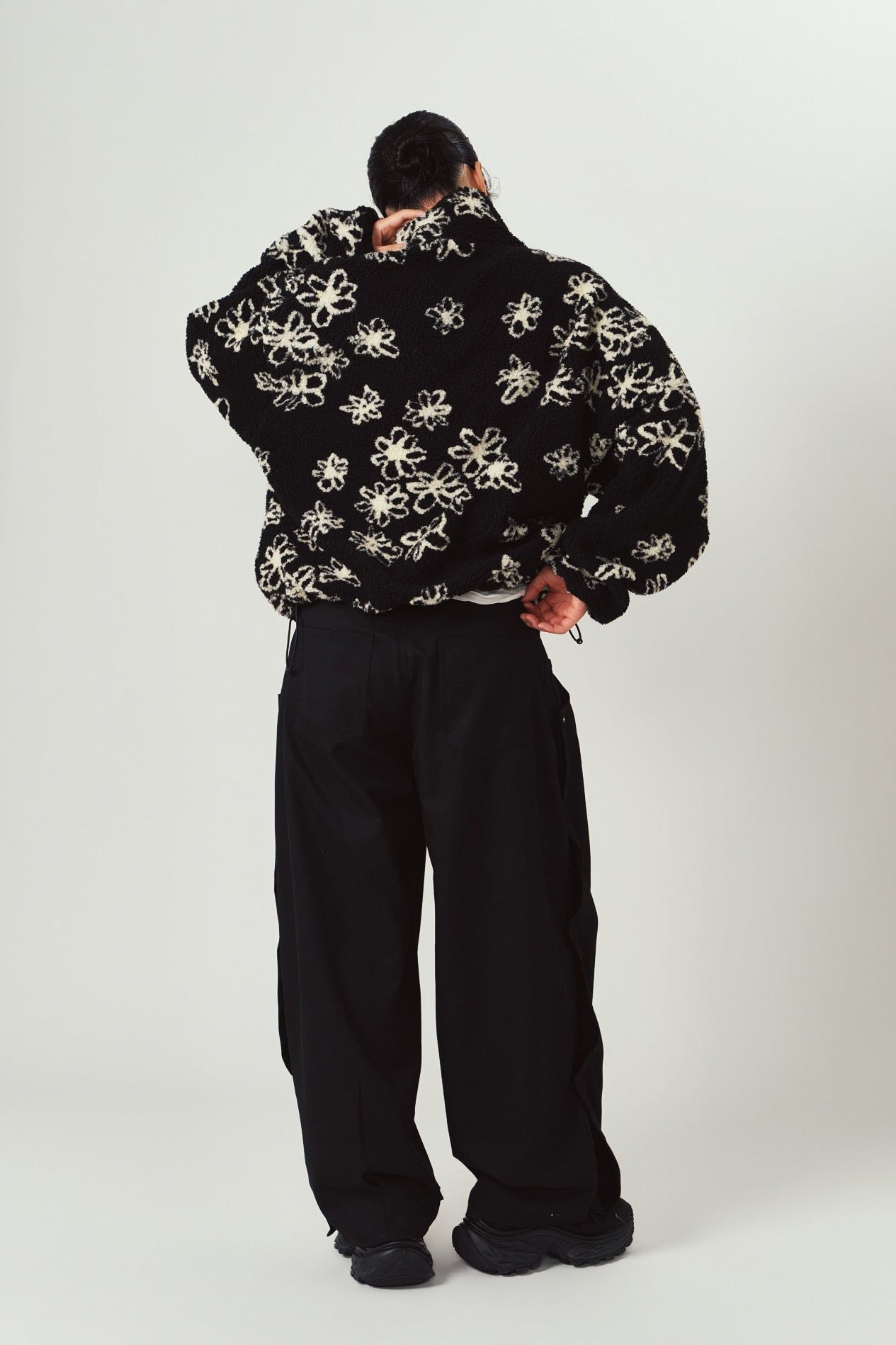 フラワー ボアフリース (ブラック) flower boa fleece(unisex) (Black) / 26AW