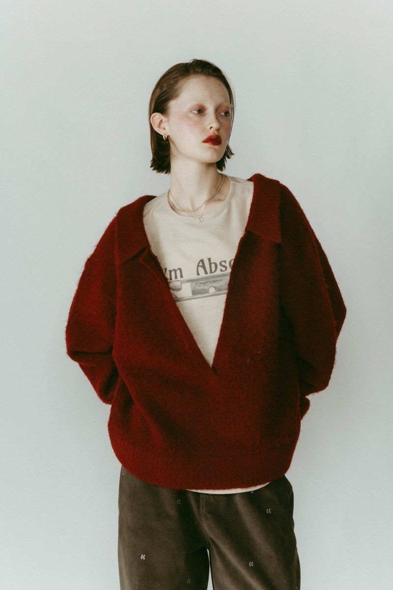 docking loose knit(unisex) / ドッキングルーズニット (レッド) / 25AW