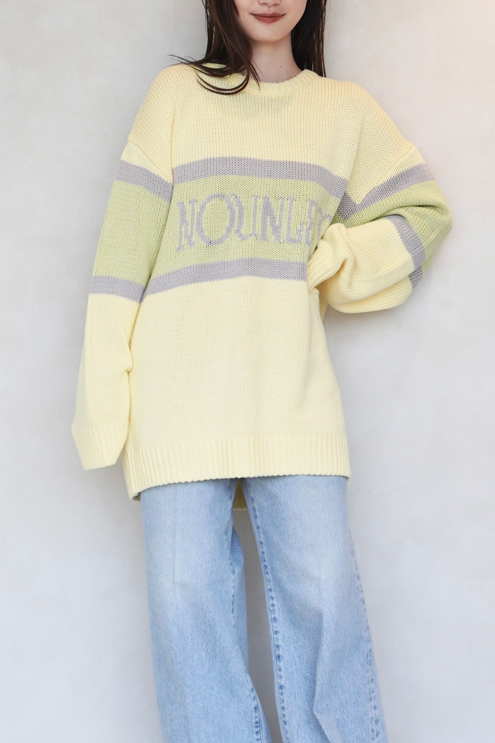 NOUNLESS CLASSIC LOGO KNIT (LEMON) / クラシックロゴニット レモン