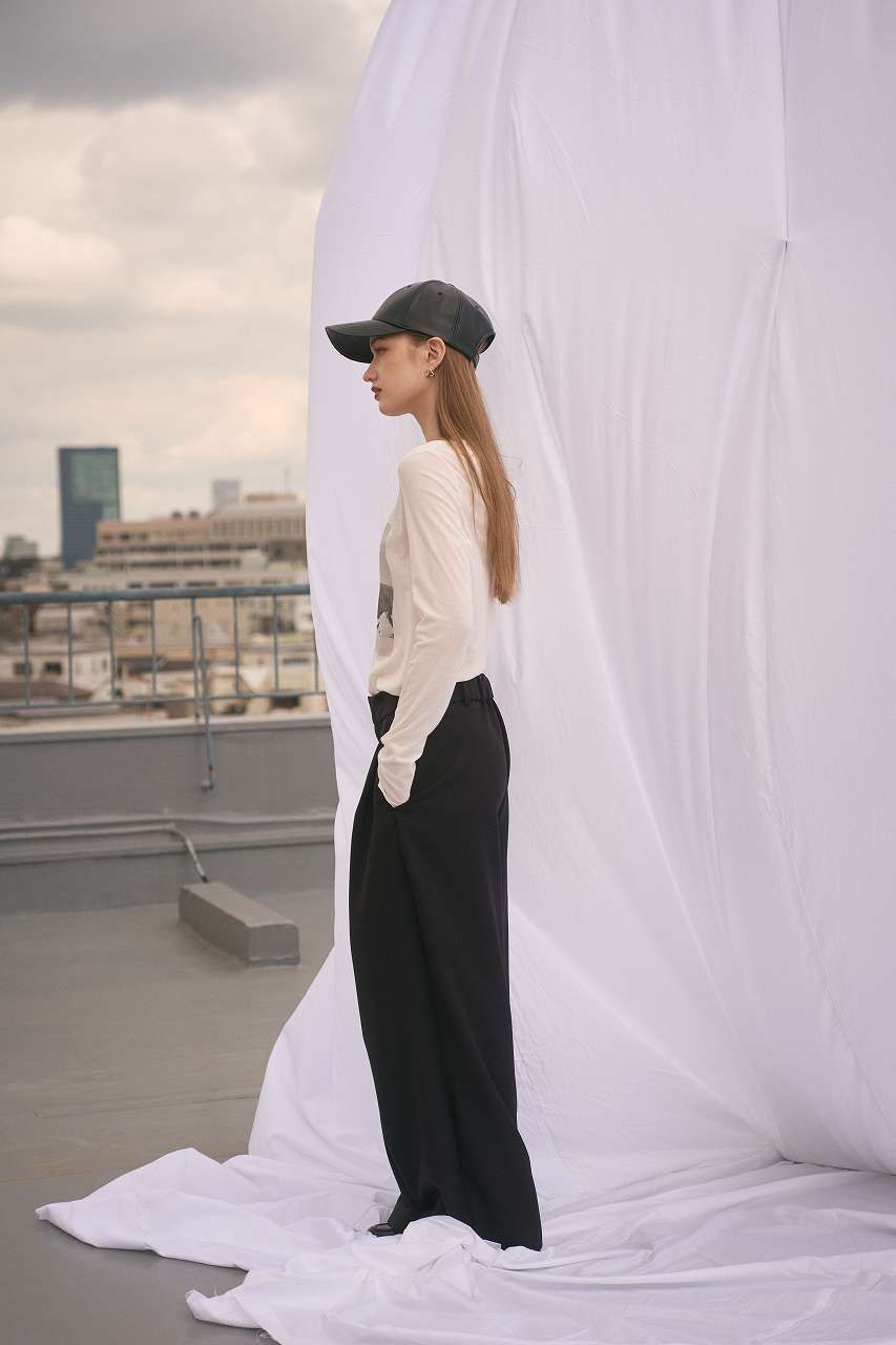 ドレープワイドパンツ (ブラック) Draped Wide-Leg Pants (Black) /  26AW