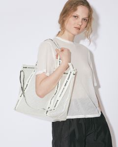plaid vinyl logo tape bag L / ロゴテープバッグ  (クリア)