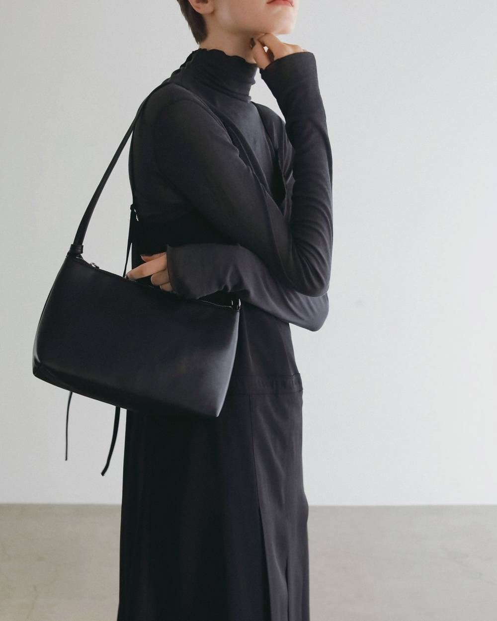エコレザーハンドバッグ (ブラック) Ecoleather Hand Bag (Black) / 26AW 【6月29日まで期間限定予約】