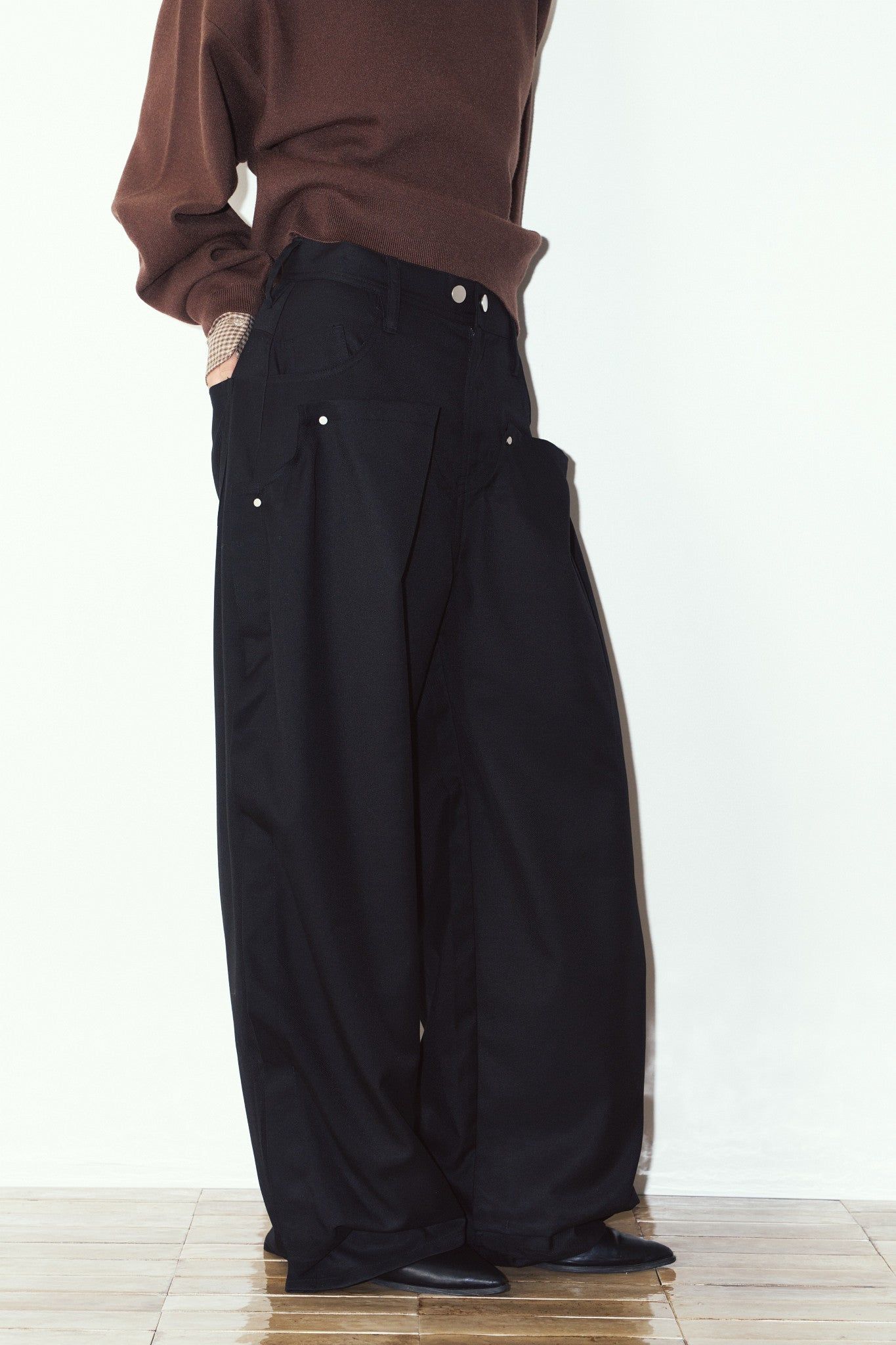 クリング ドレープパンツ (ブラック) cling draped pants(unisex) (Black) / 26AW