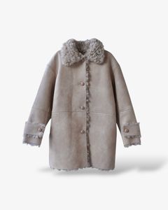 【25AW】Vintage Like Fake Mouton Reversible Coat (クリーム) / ヴィンテージライクムートン リバーシブルファーコート / エコファー / フェイクファー