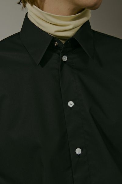 【メンズ】ZIPPER TWILL SHIRT / ジッパーツイルシャツ (ブラック)