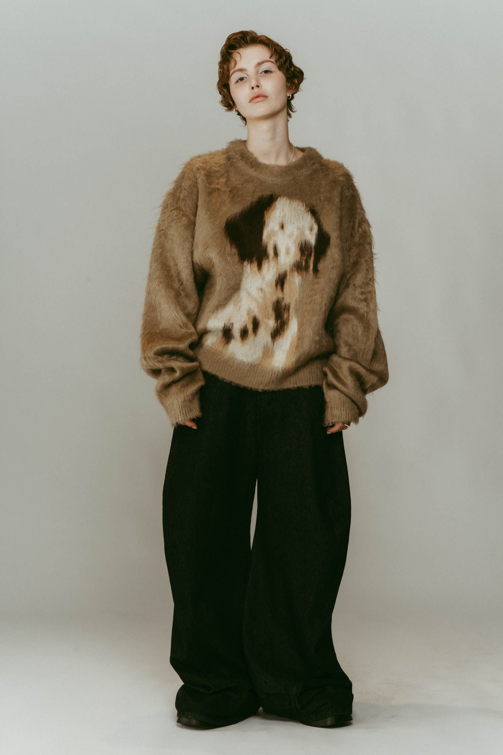 dalmatian shaggy knit(unisex) / ダルメシアン シャギーニット (ベージュ) / 25AW