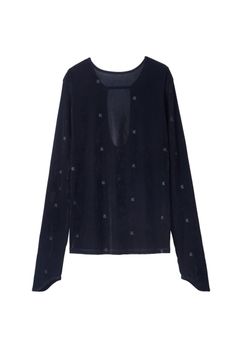 2way sheer velours tops / 2ウェイ シアートップス (ブラック) / 25AW