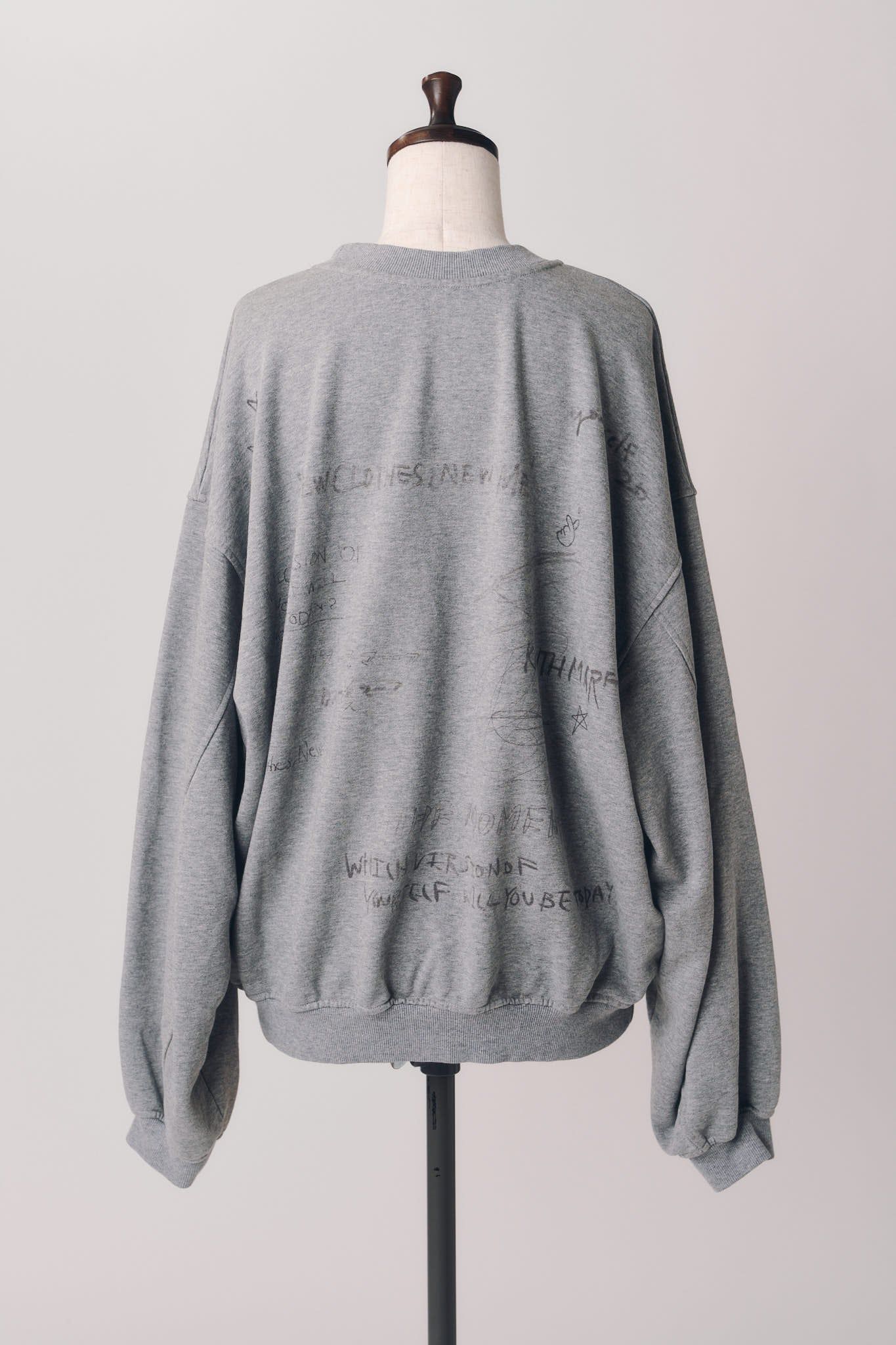 メッセージ スウェット (グレー) message sweatshirt(unisex) (Gray) / 26AW