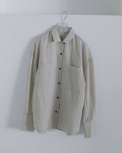 オープンカラーストライプシャツ (アイボリー) Opencollar Stripe Shirts (Ivory) / 26AW 【6月29日まで期間限定予約】