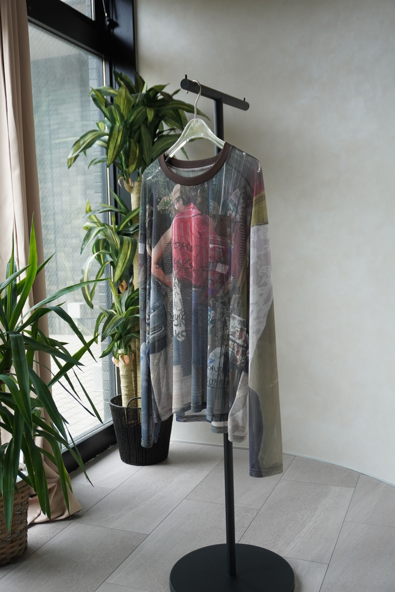 シアープリント ロングスリーブTシャツ (オジ) oji sheer long-sleeve tee(unisex) (Oji) /  26SS