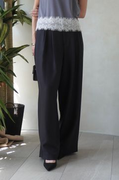 ドレープワイドパンツ (ブラック) Draped Wide-Leg Pants (Black) /  26AW