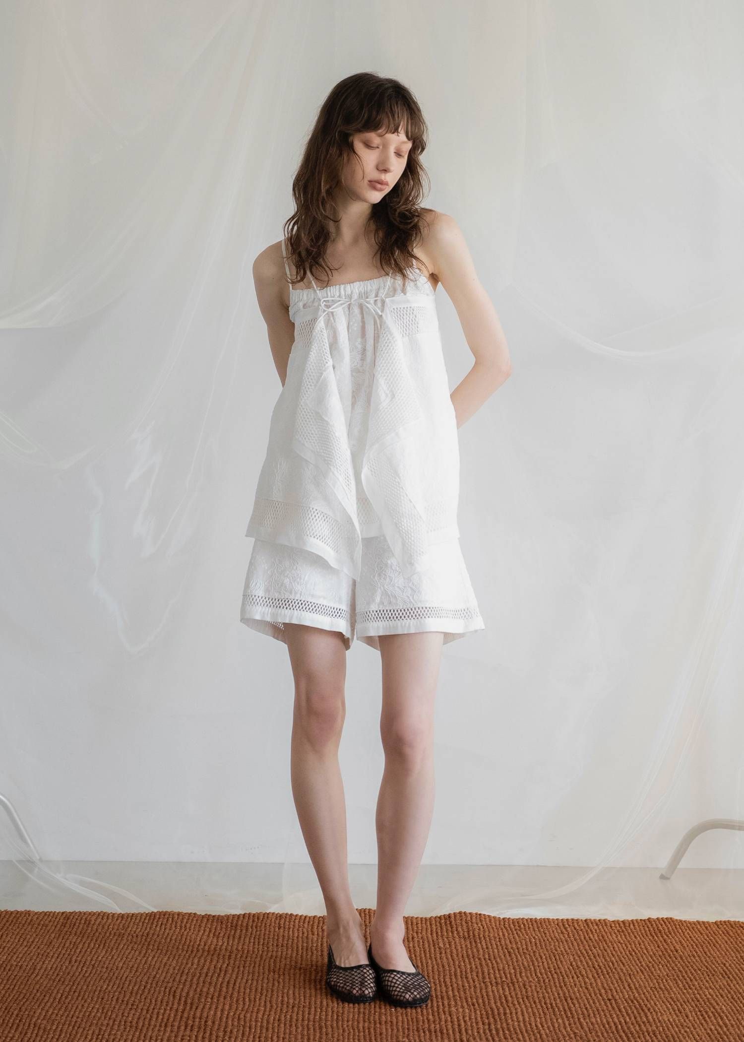 コットンレース ショートパンツ (ホワイト) cotton lace trimming S/PT (White) /  26SS