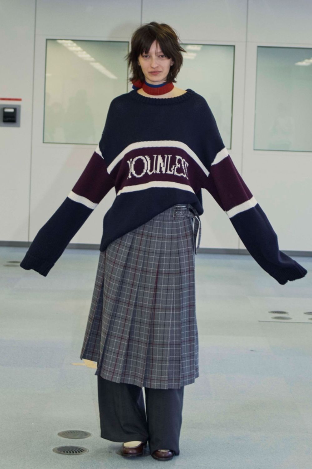 NOUNLESS CLASSIC LOGO KNIT (NAVY) / クラシックロゴニット ネイビー