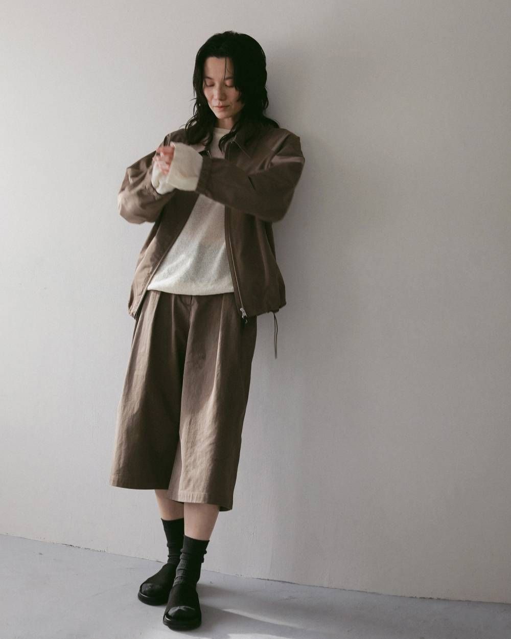 タック バミューダパンツ (ベージュ) Tuck Bermuda Pants (Beige) / 27SS