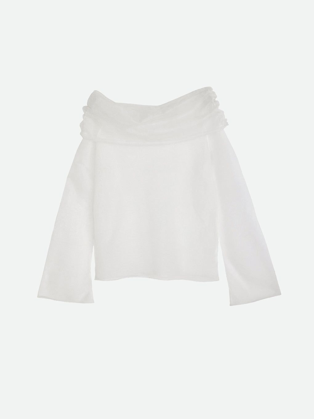 SHEER OFF SHOULDER KNIT / シアー オフショルダーニット (ミルク)