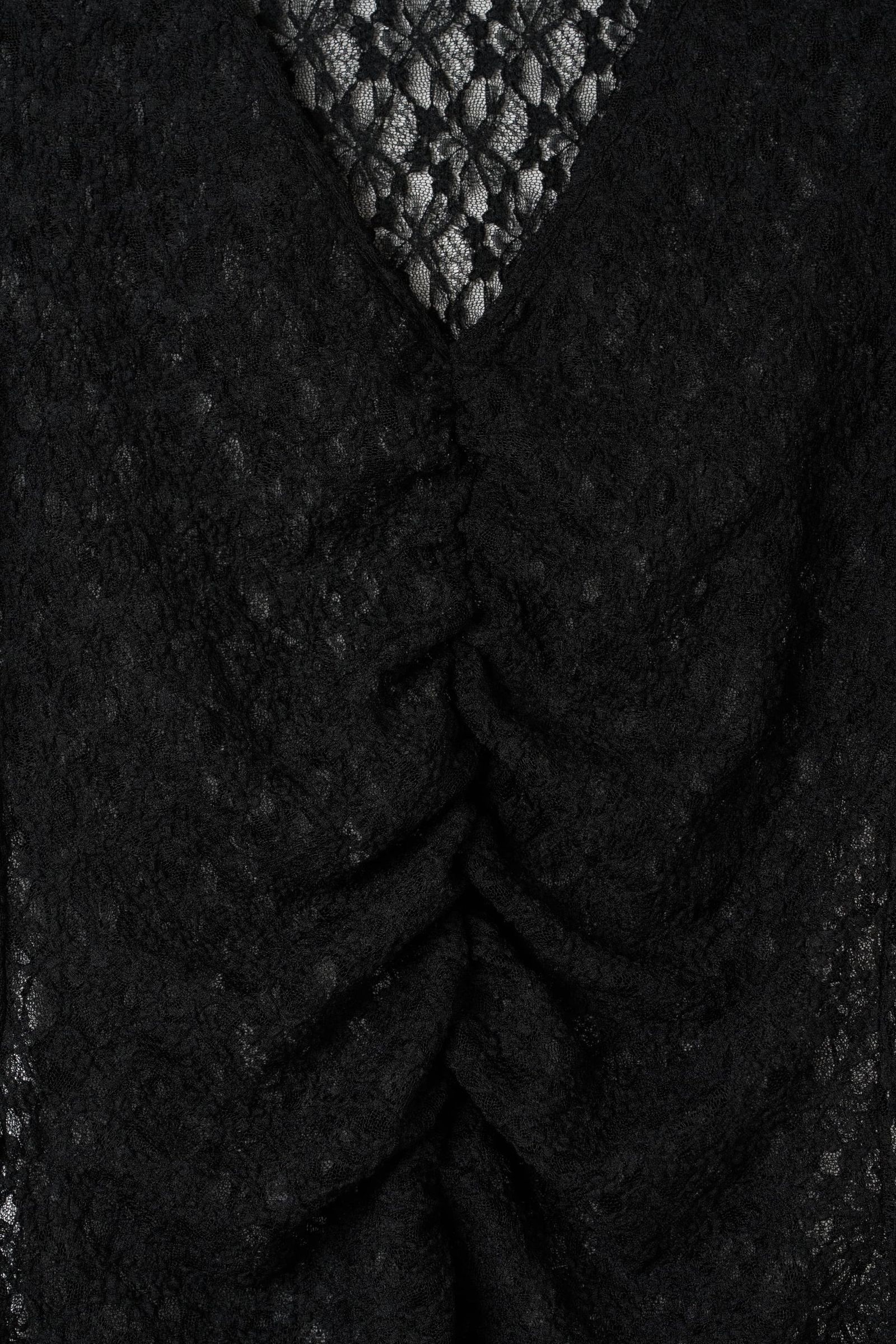 レーストップス (ブラック) lace gathered top (Black) / 26AW