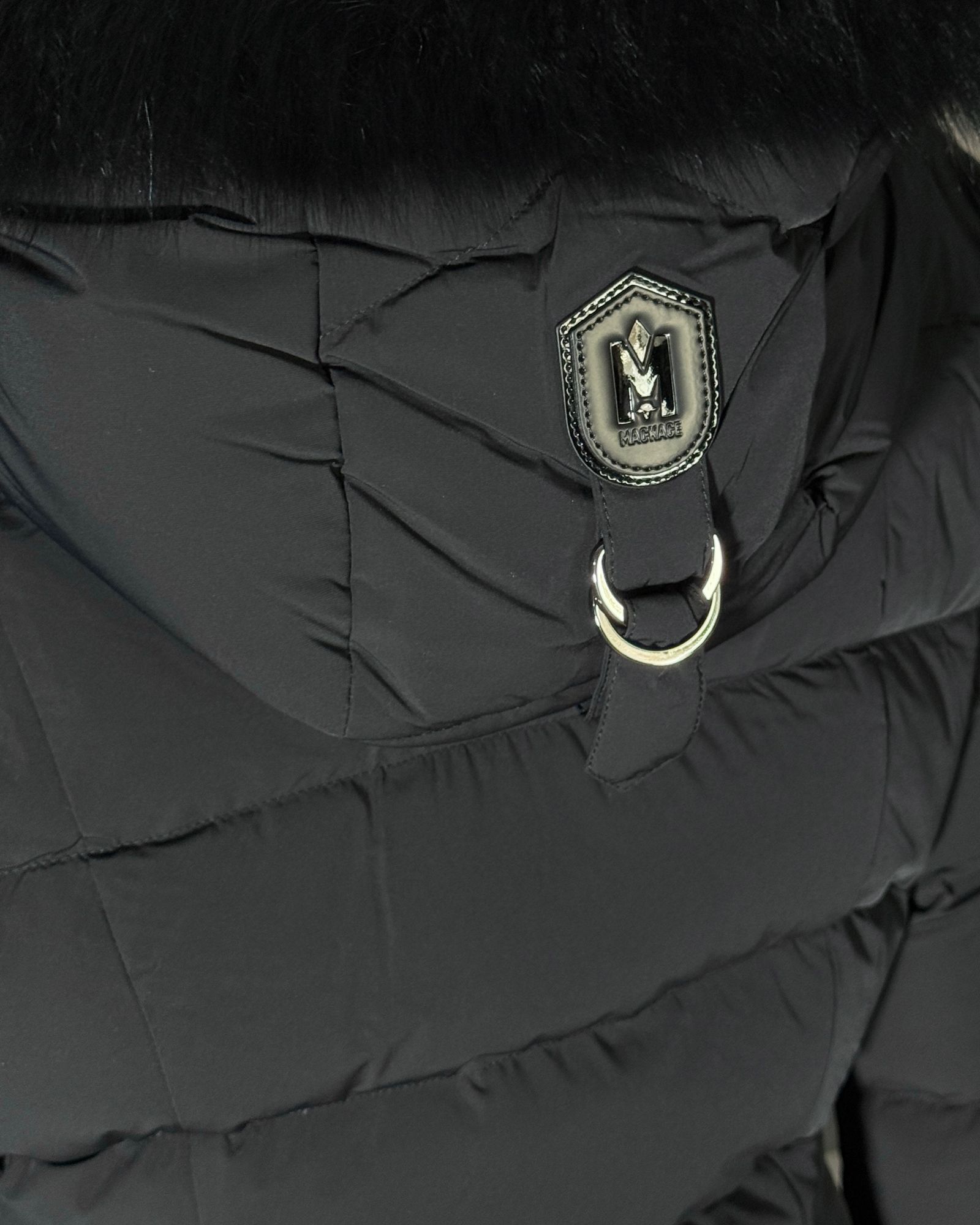 【2025AW】CALLA-BX / ファー付きストレッチダウンコート (ブラック) / レディース