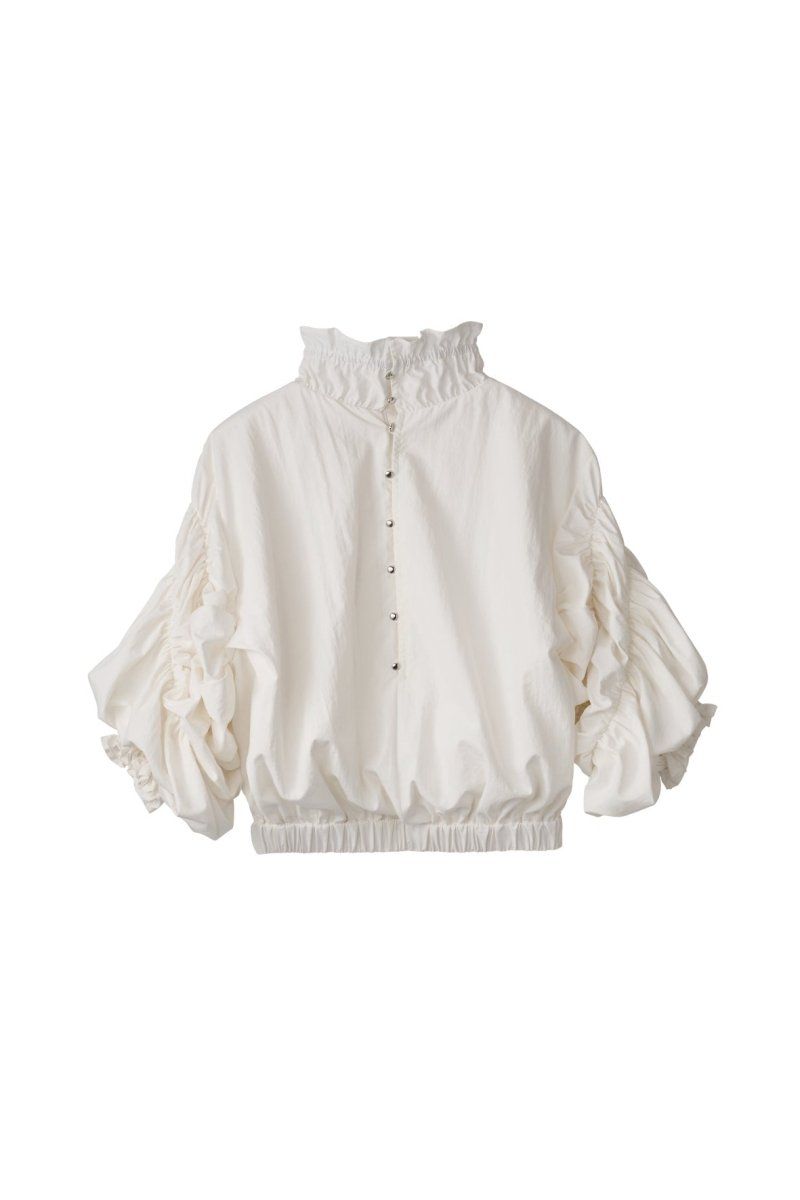 many way frill blouse (White) / メニーウェイ フリルブラウス (ホワイト) / 26SS