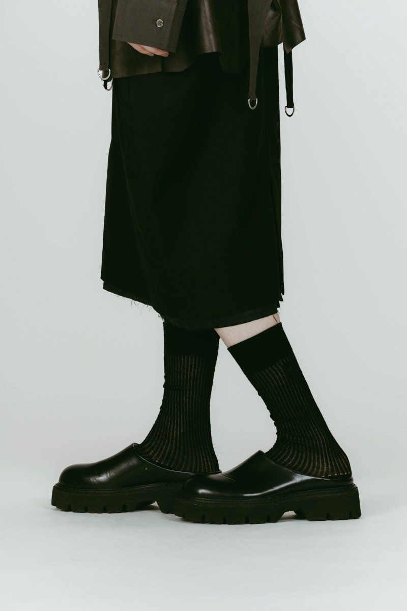 round toe sabot sandals (Black) / ラウンドトゥ サボサンダル (ブラック) / 26SS