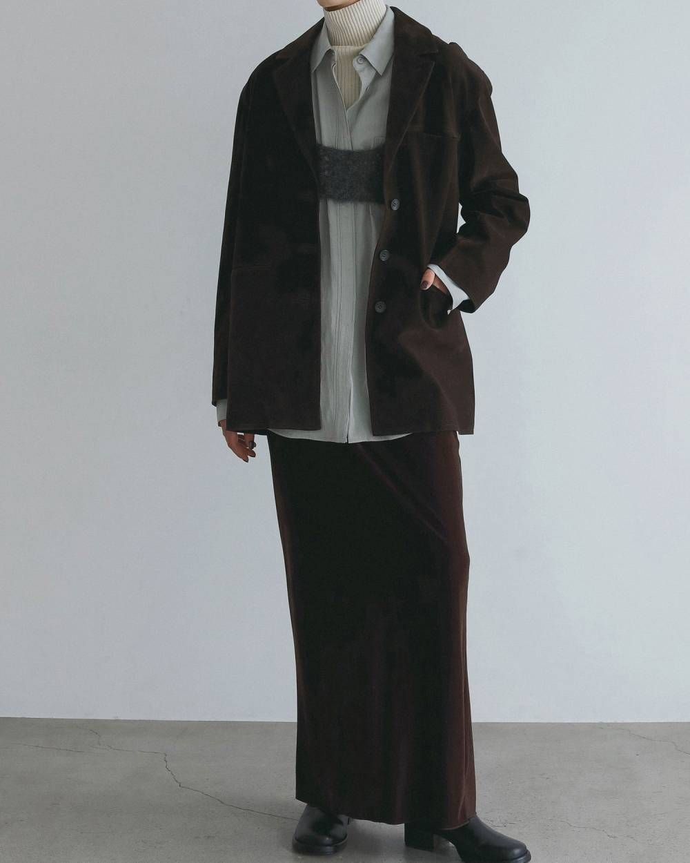 エコスエードジャケット (ダークブラウン) Eco Suede Jacket (Dark brown) / 26AW 【6月29日まで期間限定予約】