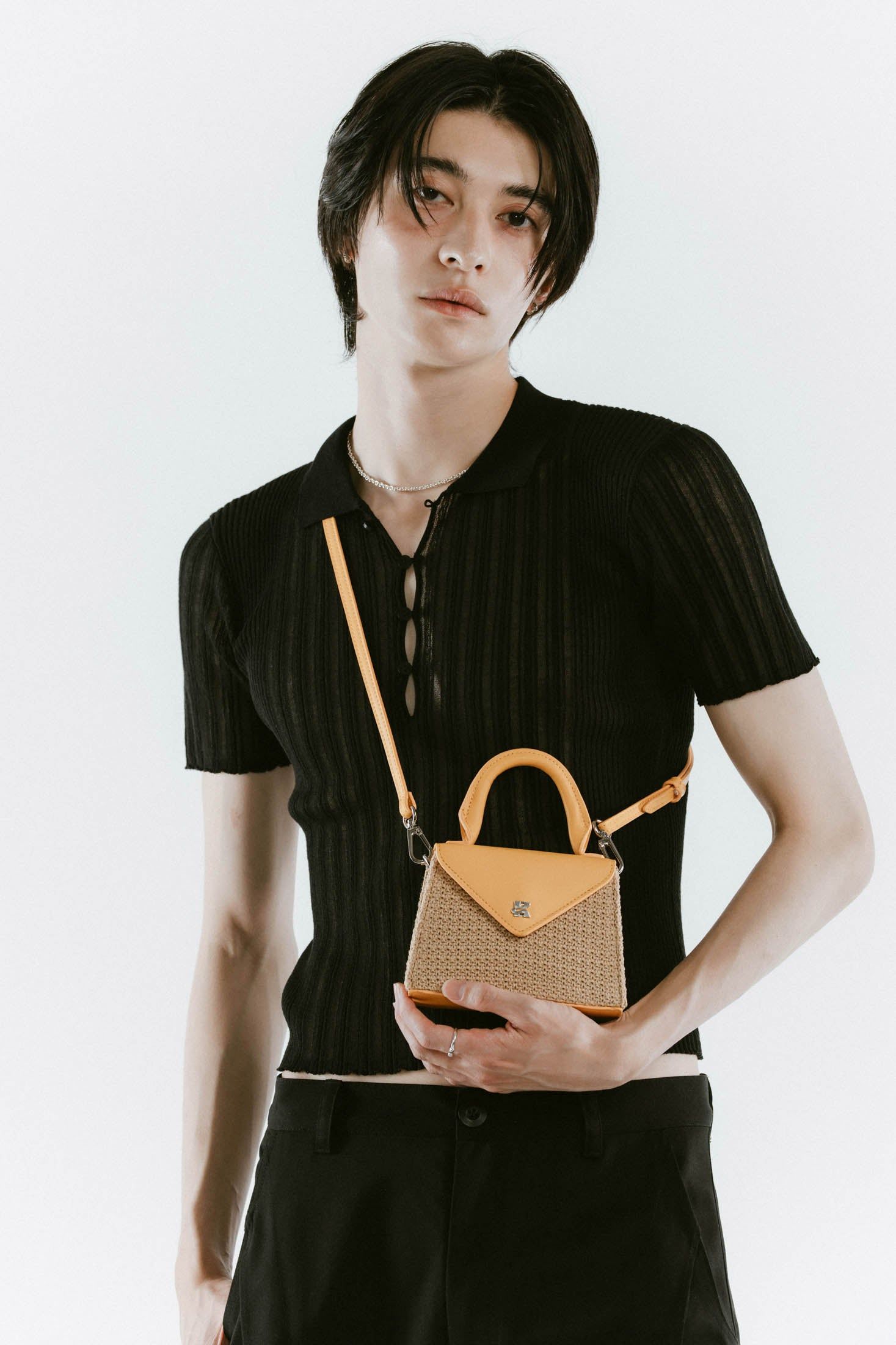 K motif mini basket / Kモチーフ ミニバスケットバッグ (イエロー) / 25SS