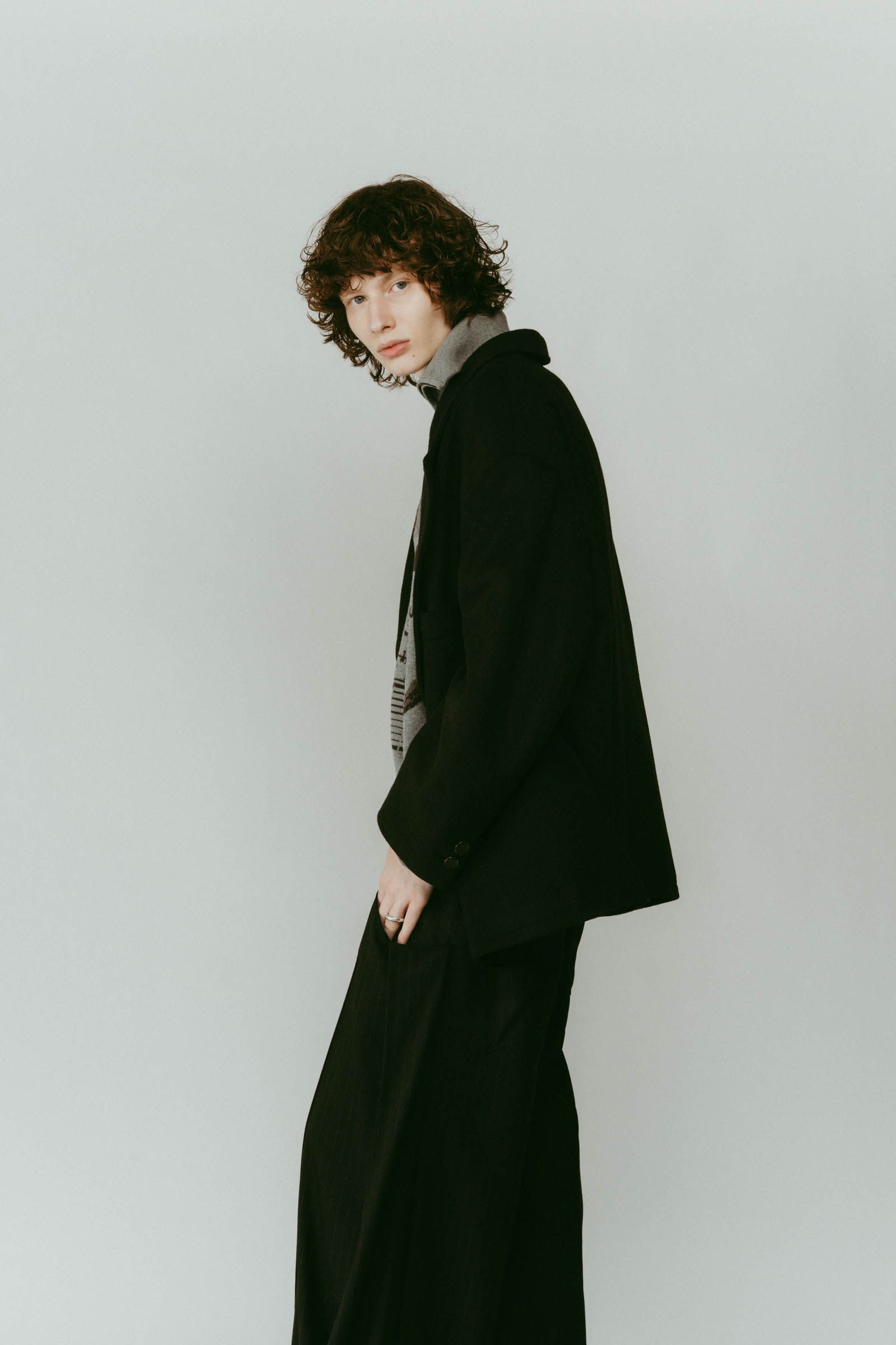 muffler overlay jacket(unisex) / マフラー オーバージャケット (ブラック) / 25AW