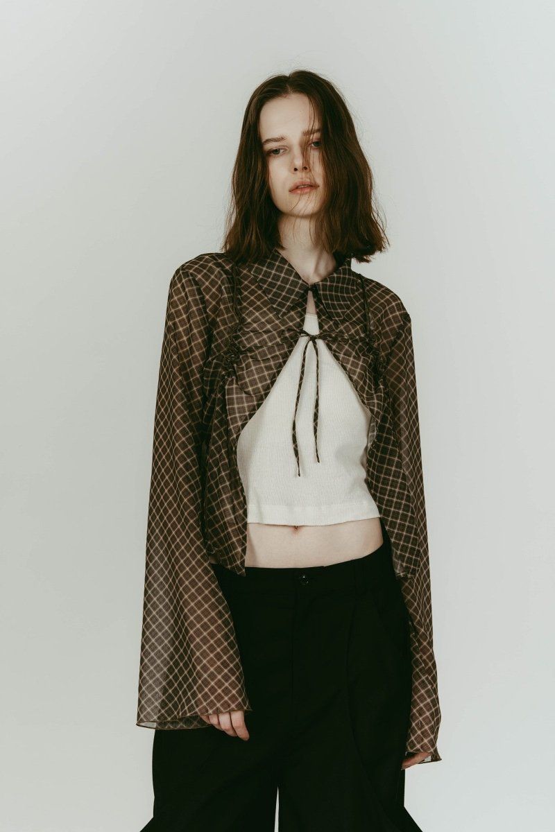 sheer collared blouse (Vintageyellow) / シアー ブラウス (ヴィンテージイエロー) / 26SS