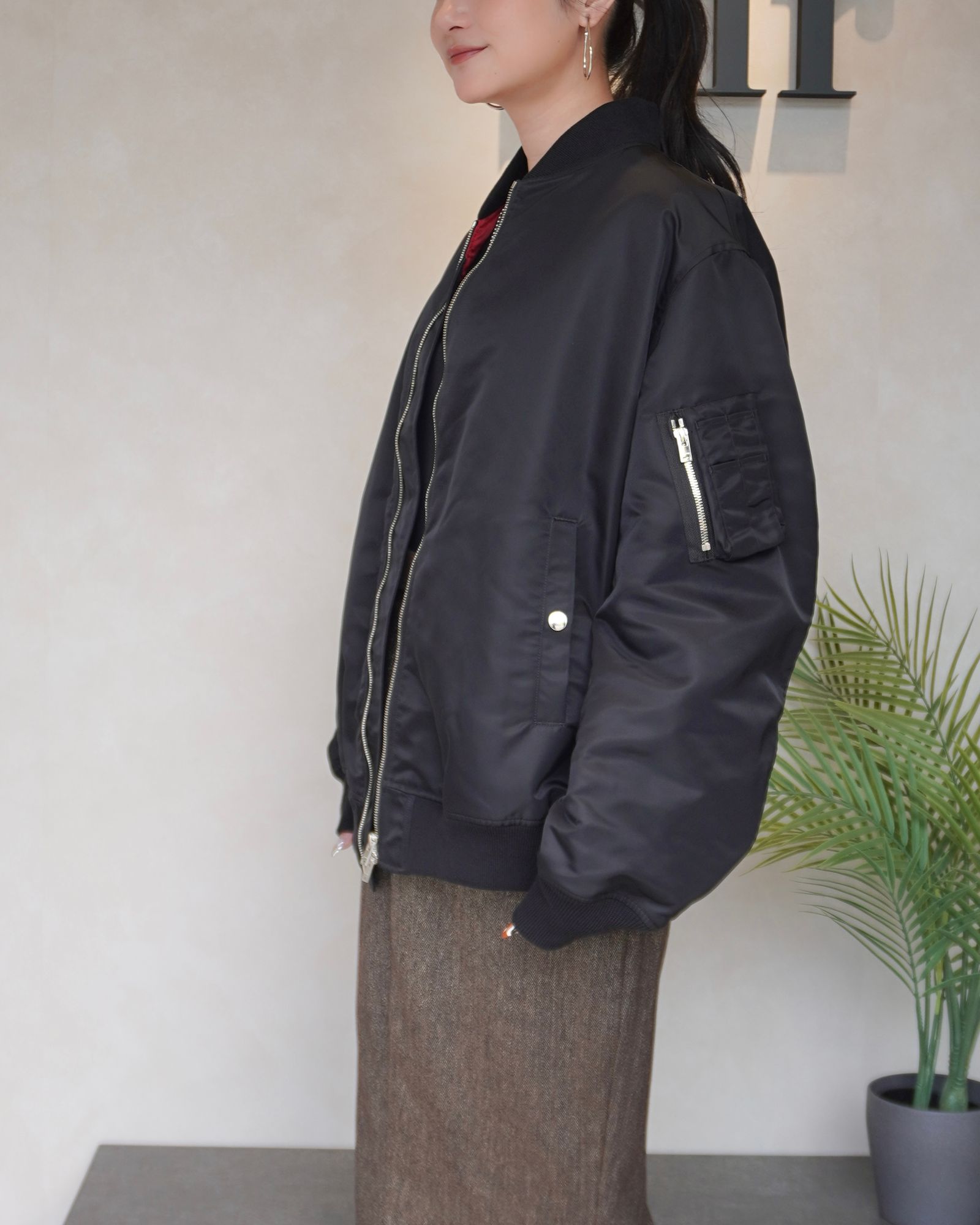 【25AW】MA-1 / リモンタナイロン フライトジャケット (ブラック)