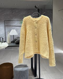 【25AW】Curl shaggy knit cardigan / カールシャギーニットカーディガン (イエロー)