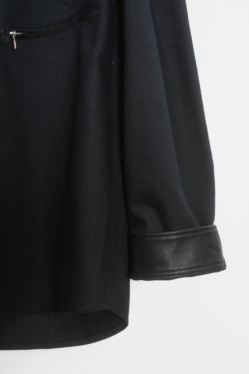 western leather shirt / ウエスタンレザーシャツ (ブラック)
