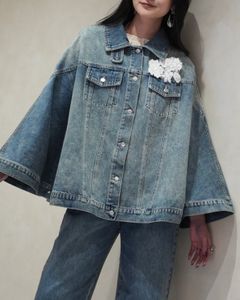 【ロング丈】trucker detail denim poncho JK (L/blue) / トラッカー ポンチョ デニムジャケット (ライトブルー) / 26SS