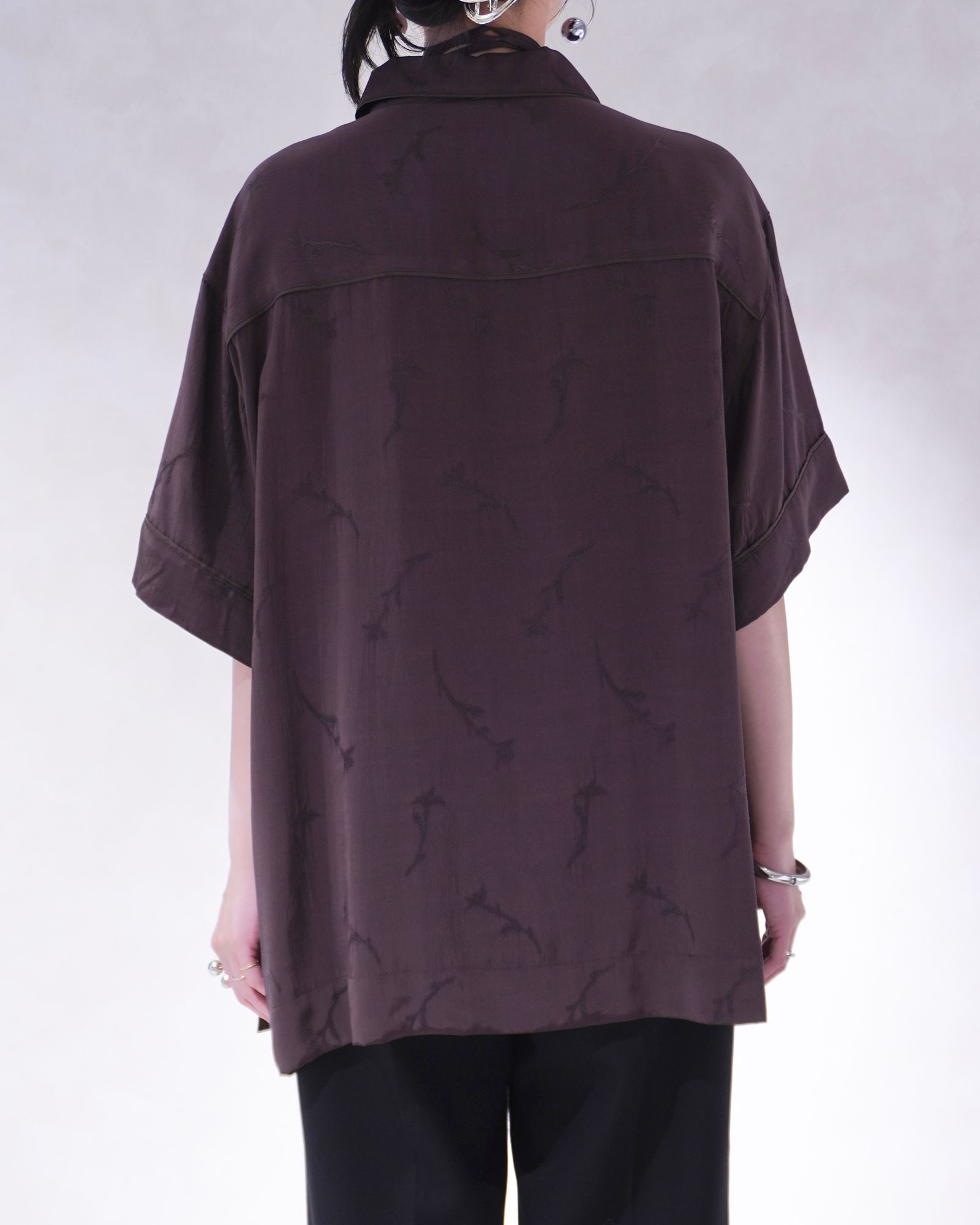 サテンジャガードシャツ (ブラウン) SATIN JQ SHIRTS (Brown) /  26SS