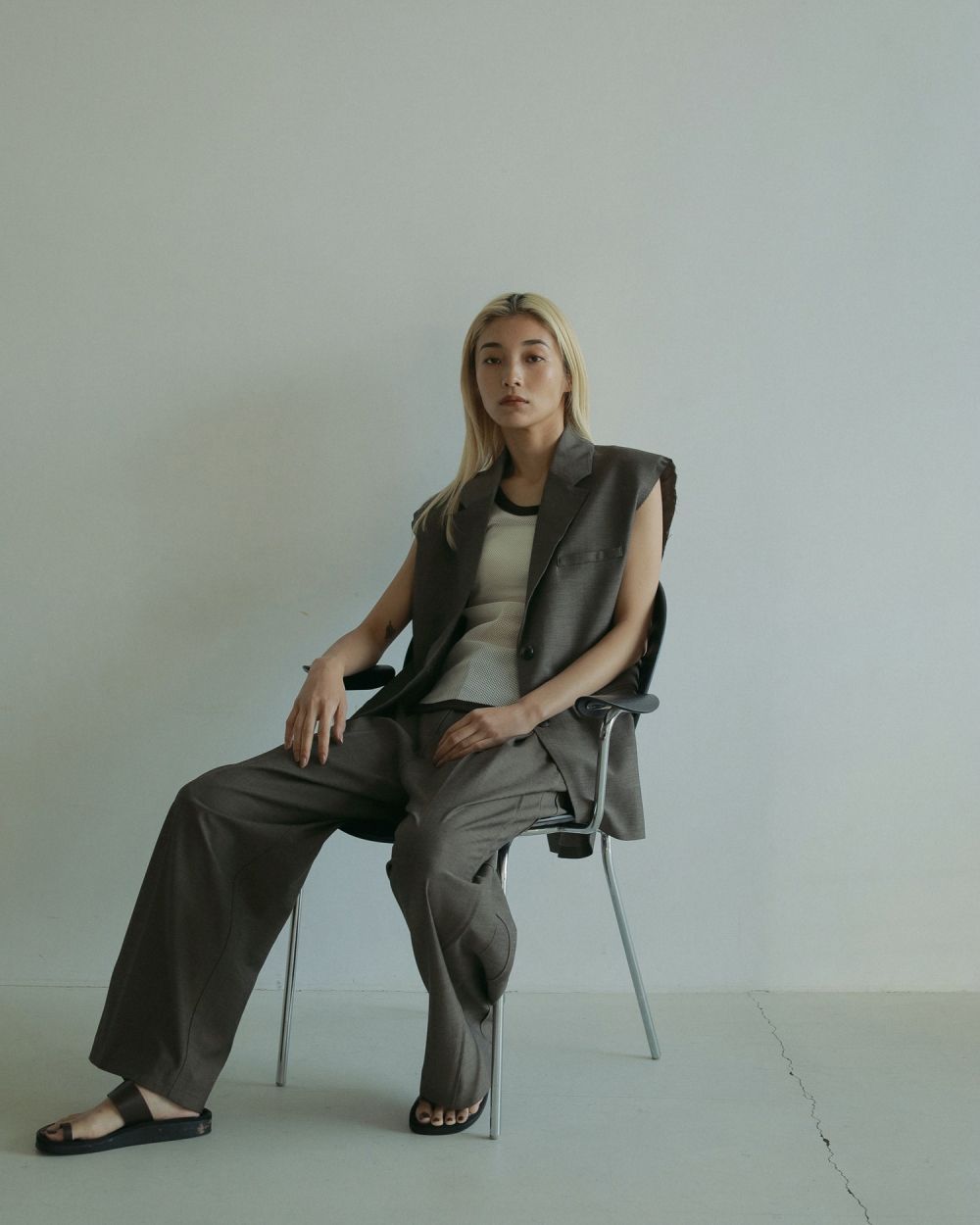 Panel Wide Pants / パネルワイドパンツ (ブラウン)