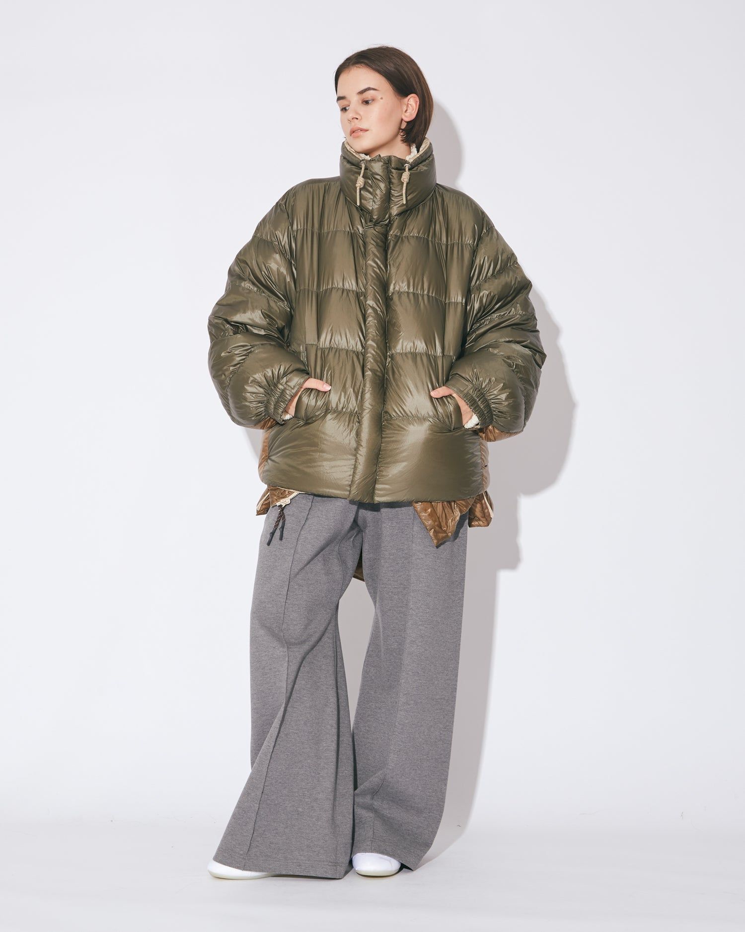 NANGA multilayering down vest blouson / ナンガ コラボレーション ダウンジャケット (ベージュ) / メンズ / レディース