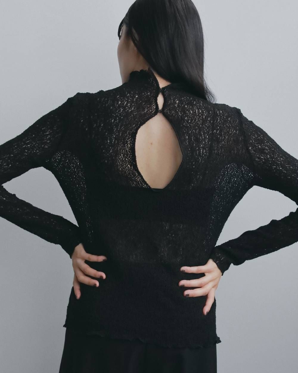 ラッセルレース タートルニット (ブラック) Raschel Lace Turtle (Black) / 26AW 【6月29日まで期間限定予約】