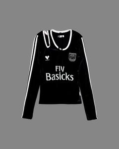 Micro Cut-out Football Shirt / マイクロ カットアウト フットボールシャツ (ブラック) / レディース