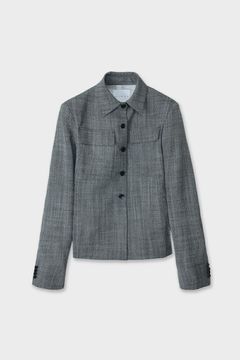 【残り1点】【24AW】WOOL SHIRT JACKET / ウールシャツジャケット (トップグレー)