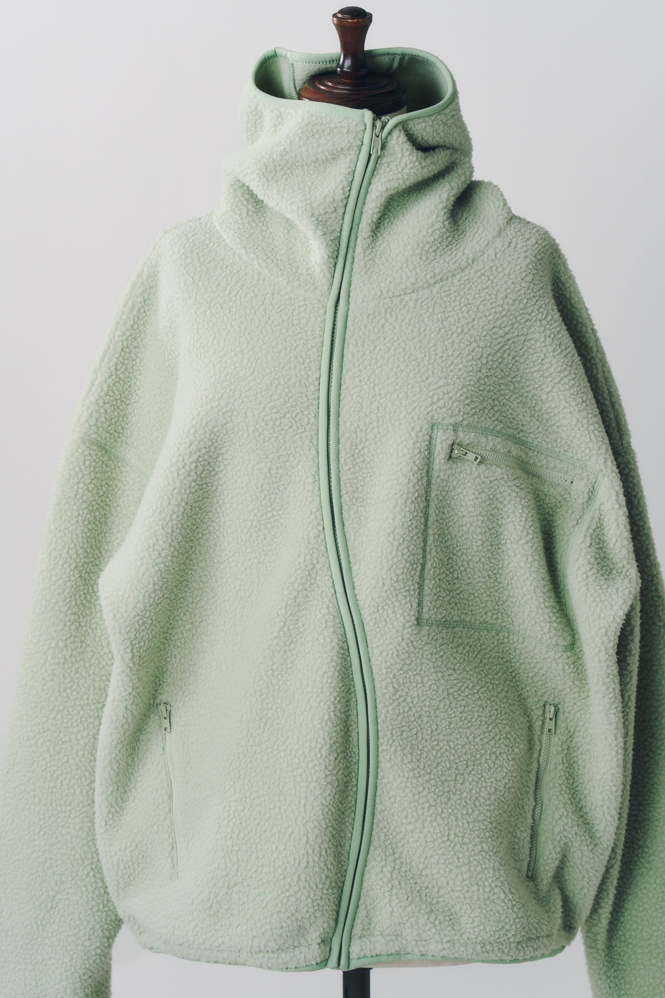 カーブジップ ボアフーディ (ミント) curved zip boa hoodie(unisex) (Mint) / 26AW