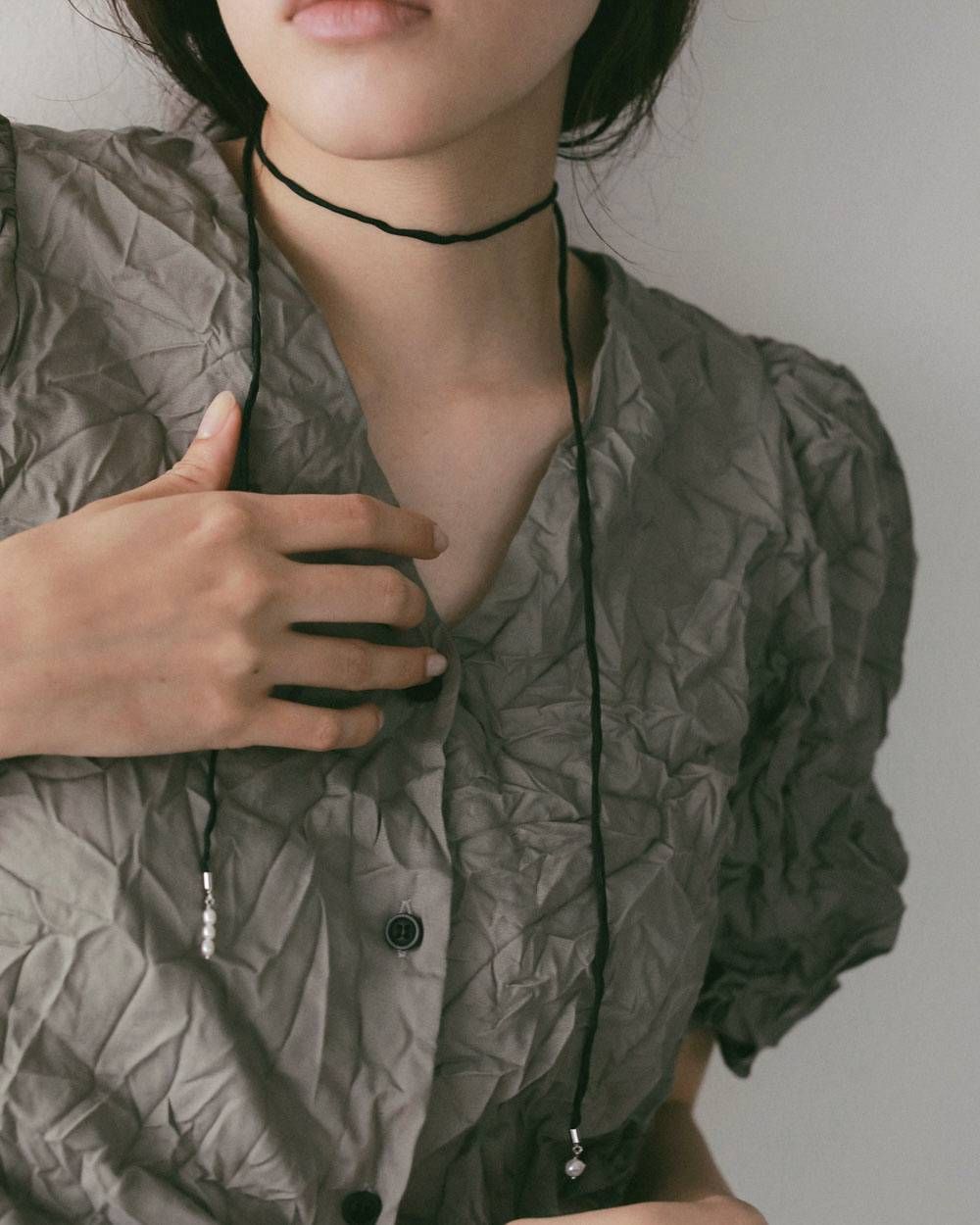 シルクコードチョーカー (ブラック) Silk Cord Choker (Black) / 27SS