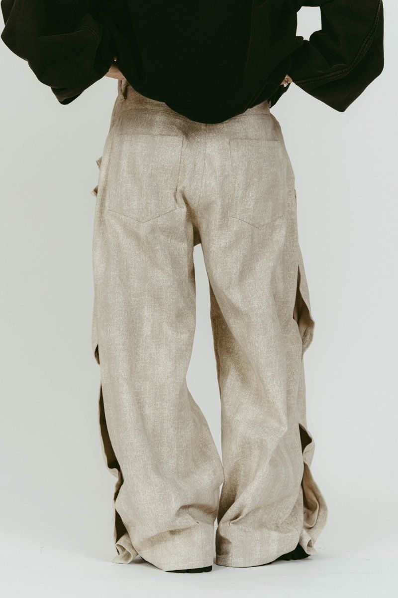 cling drape denim pants(unisex) (Greige) / ドレープデニムパンツ (グレージュ) / 26SS