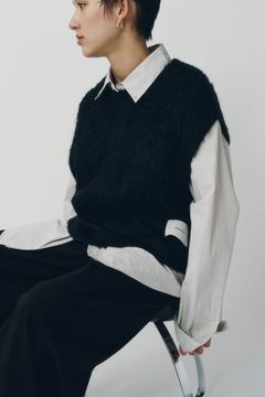 アーガイルニットベスト (ブラック) argyle knit vest (Black) / 26AW