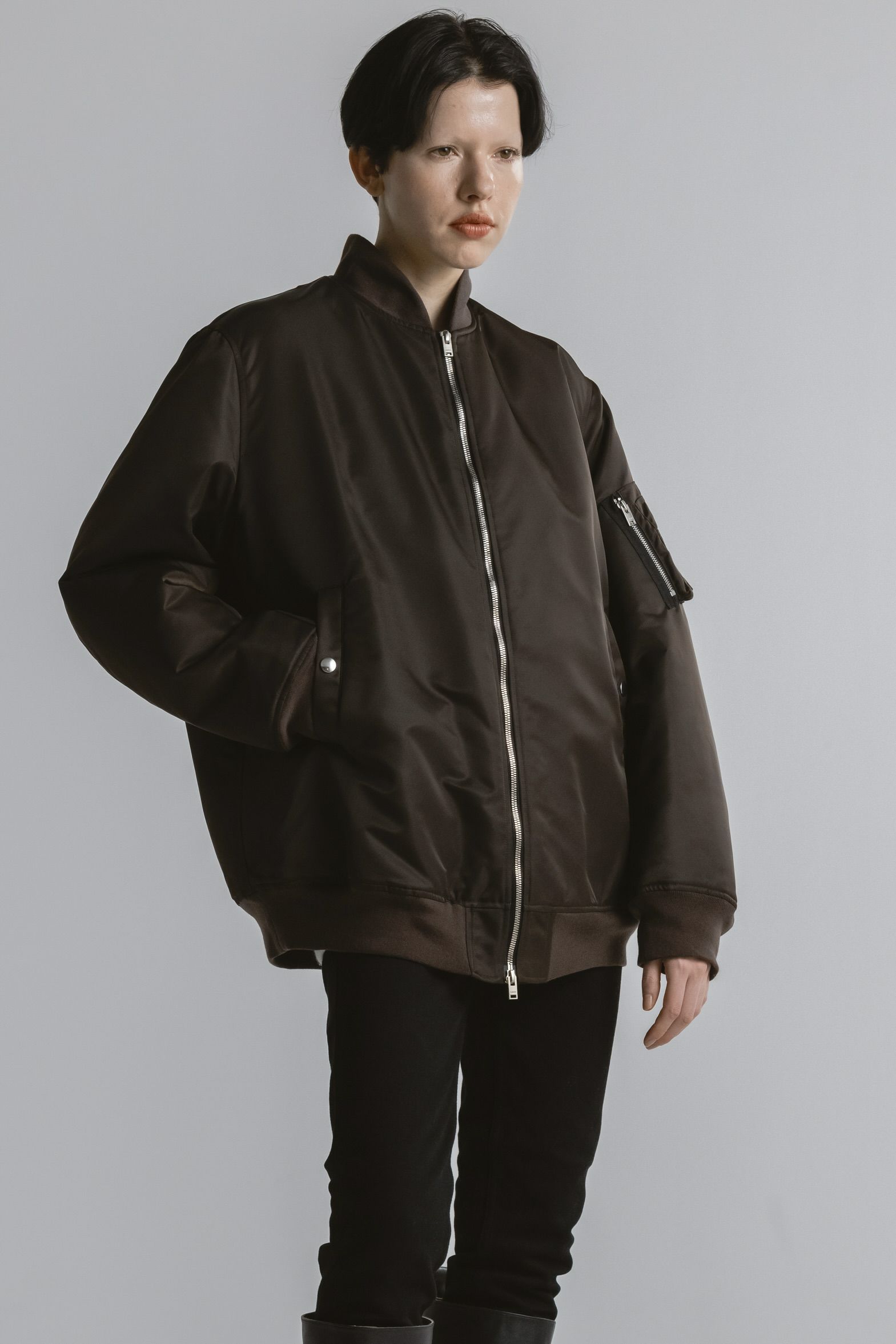 【25AW】MA-1 / リモンタナイロン フライトジャケット (ブラウン)